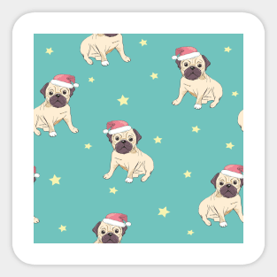 Pug Christmas Sticker